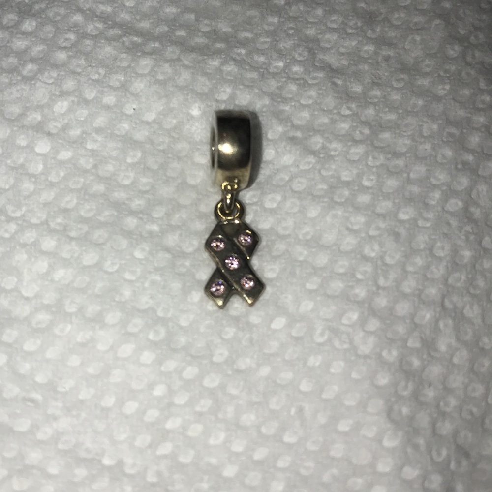 Breast cancer ribbon Pandora charm